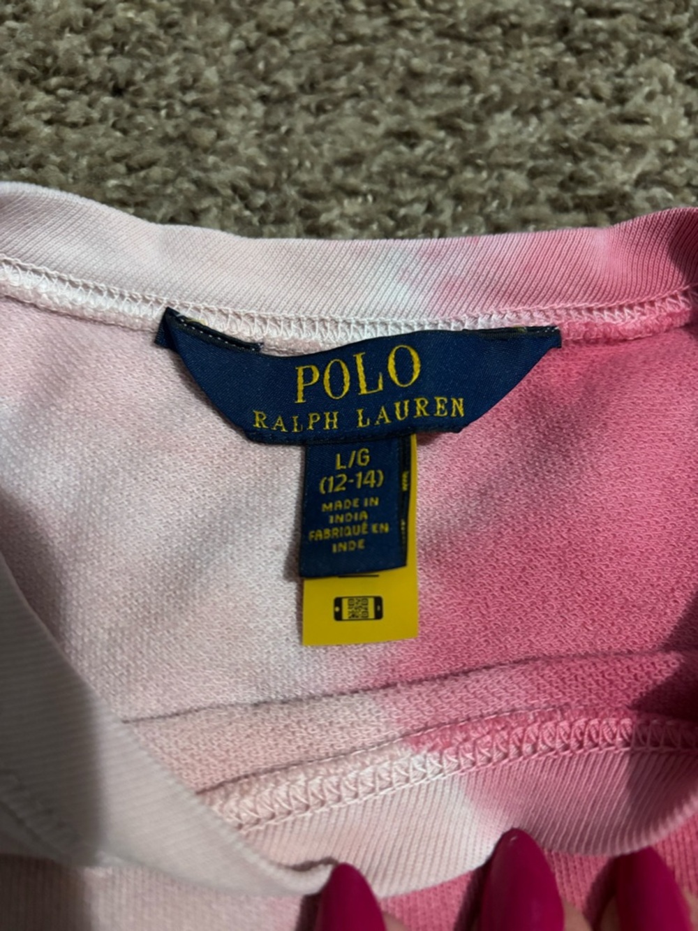Girl’s Polo by Ralph Lauren Tie-Dye Crewneck Sweatshirt. Fun rainbow colors! - Picture 3 of 3